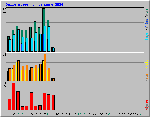 Daily usage for January 2026
